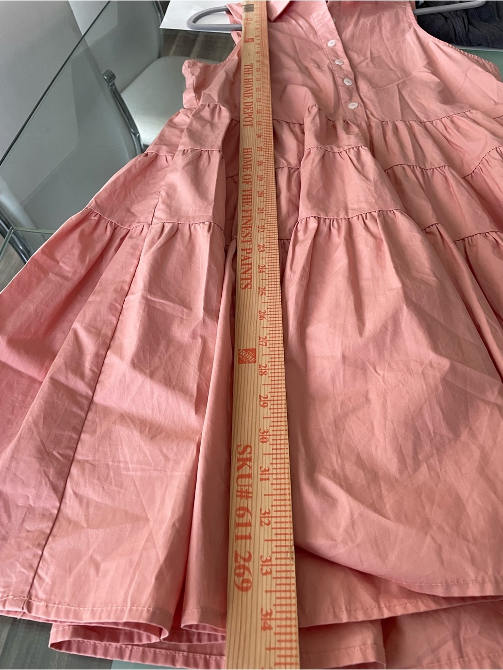 En Saison Women’s Sleeveless Peach Tiered Shirt Dress Button Up Size Small - Picture 7 of 7